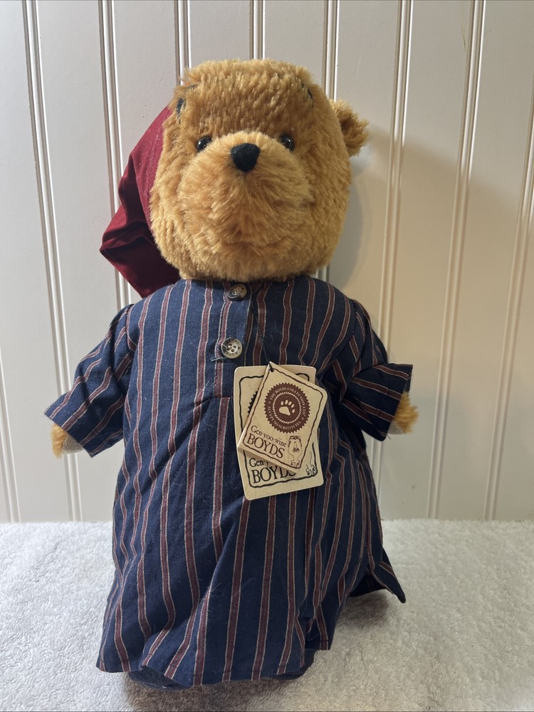 Vintage Boyds Bear Winnie The Pooh Plush Mohair Pajamas With Slippers 95998DSP