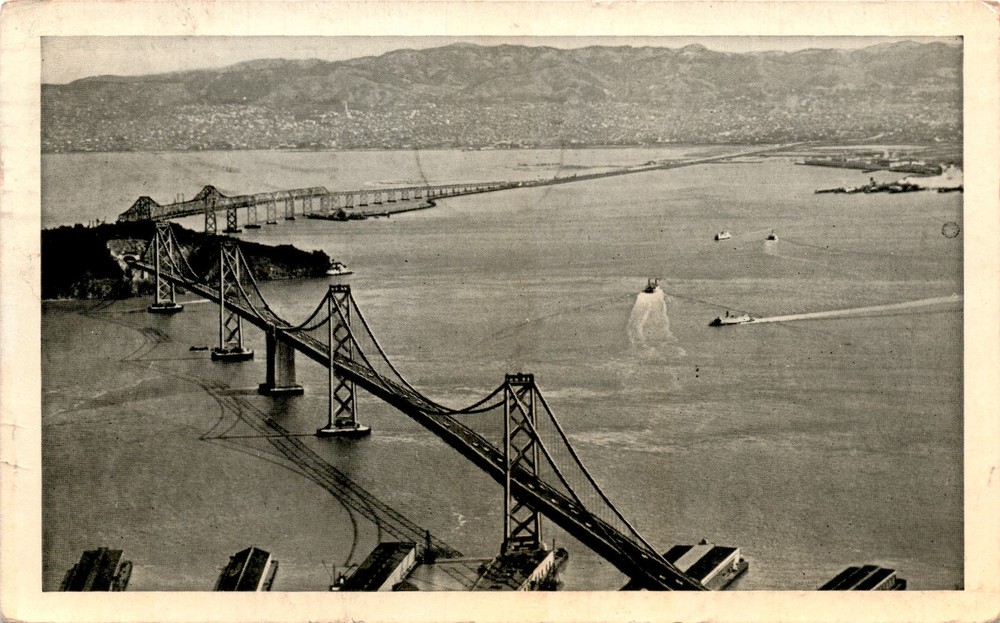 San Francisco-Oakland Bay Bridge, San Francisco, Bridge, Ship Postcard