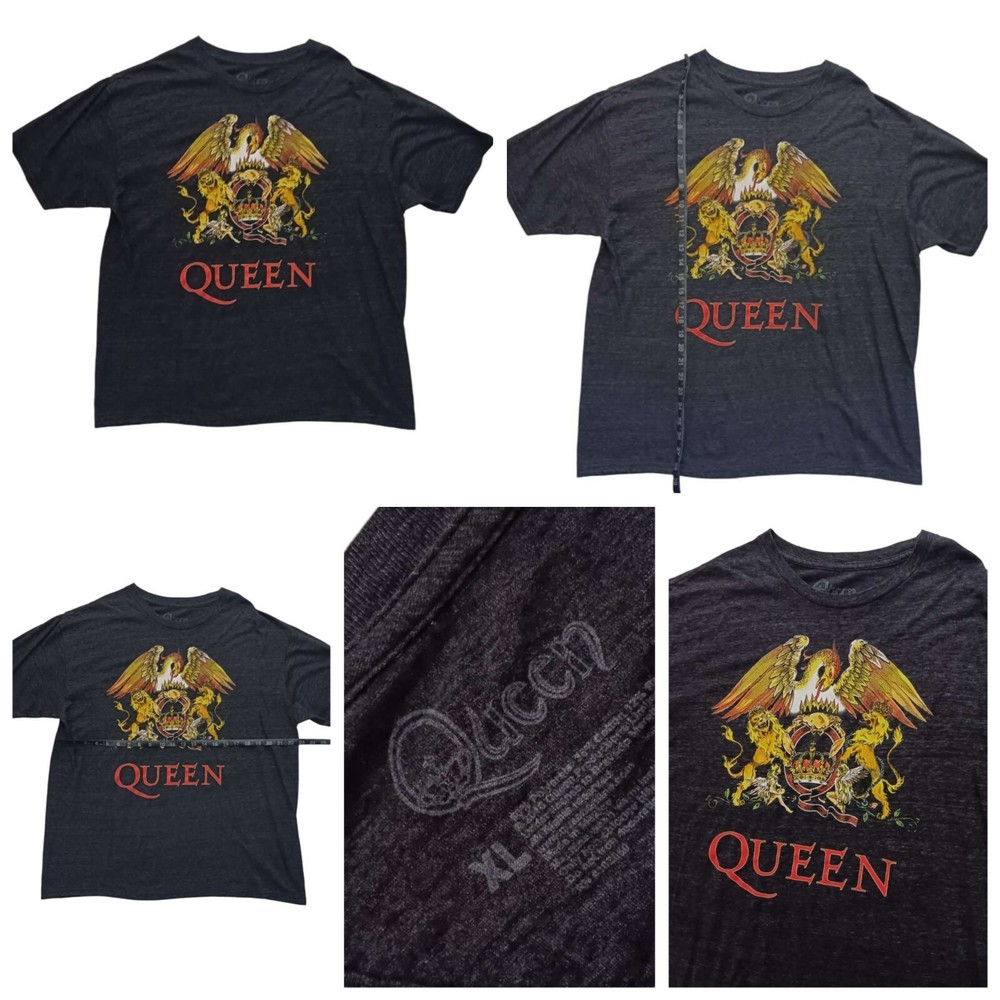 Retro Queen Authorized Merch T-Shirt Men's XL  Short Sleeve Dark Grey Cool