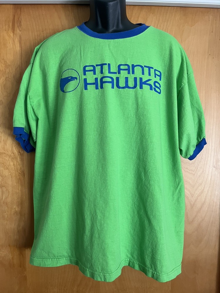 Vintage NBA Atlanta Hawks Lime Green T-Shirt Men's Size 2XL Hardwood Classics