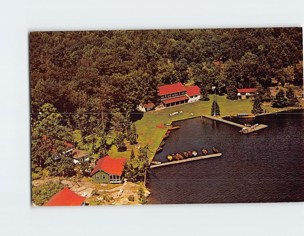 Postcard Aerial View of Severn Lodge Port Severn Ontario Canada
