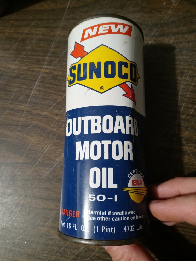 Vintage Sunoco Outboard Motor Oil 50-1 - 1 Pint - New Old Stock - Sealed