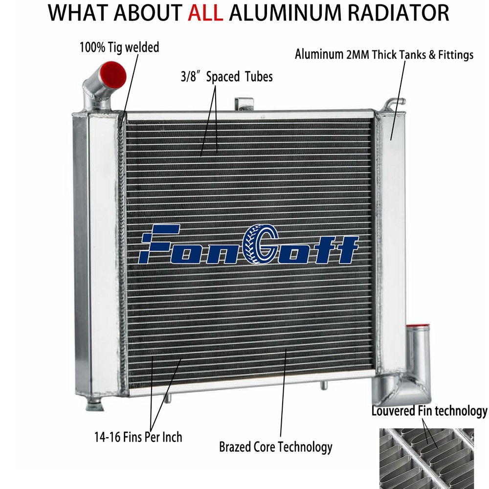 3-Core Aluminum Radiator Fit 1963-1972 Chevy Corvette 5.3L 5.4L V8 Small Block