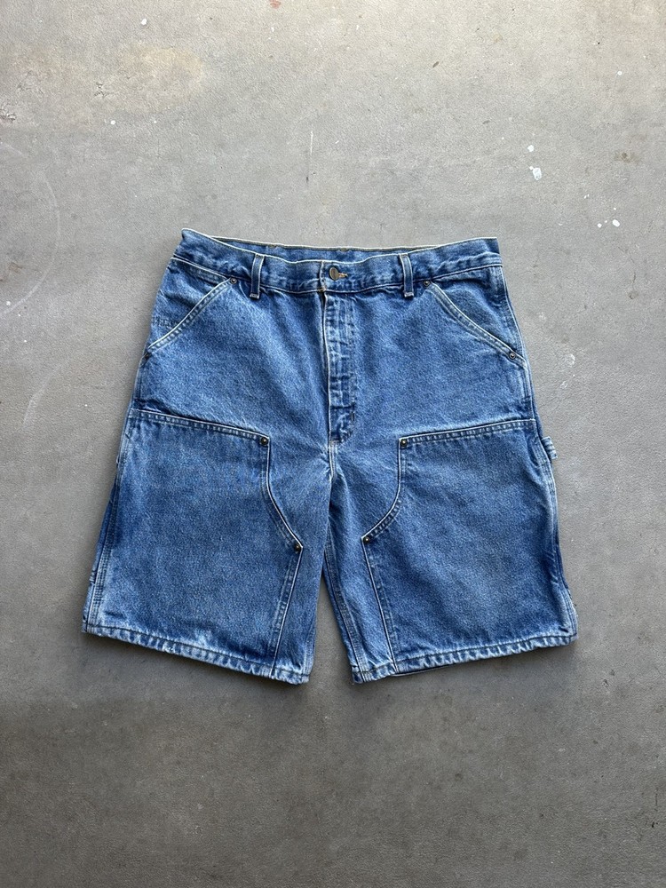 Vintage Carhartt Double Knee Shorts Mens Size 36x9 Blue Union Made