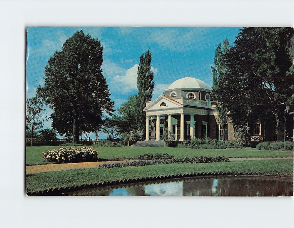Postcard Monticello Home of Thomas Jefferson Charlottesville Virginia USA