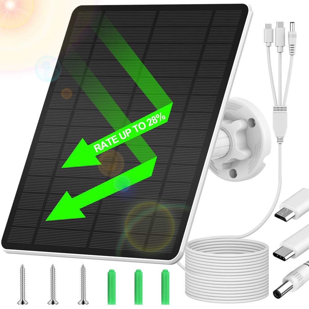 Solar Panel for Security Cameras - Universal Compatibility for All Models