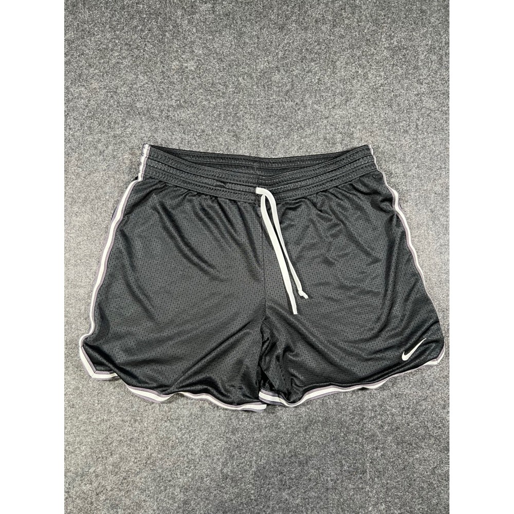 Nike Dri-FIT Mesh Athletic Shorts Mens Medium Black White Trim Basketball Gym