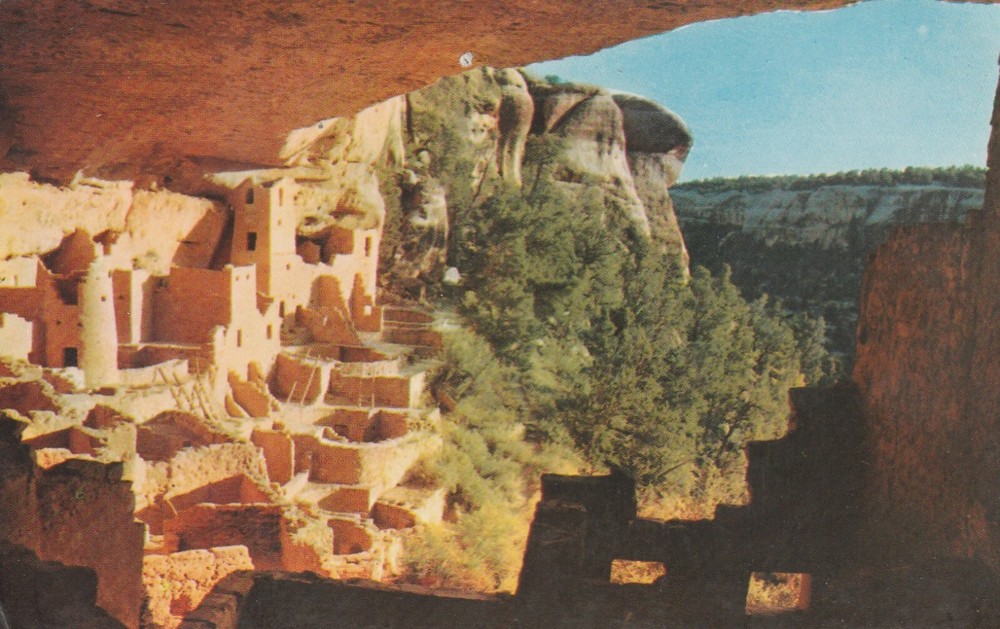 Colorado Mesa Verde National Park Cliff Palace Vintage souvenir Postcard