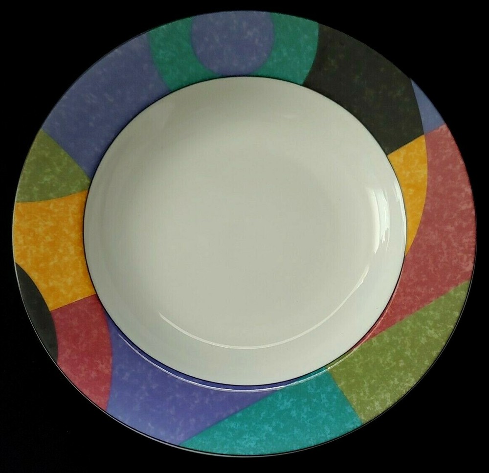 Set Of 2 Mikasa Fine China Currents Soup Bowls 8 5/8