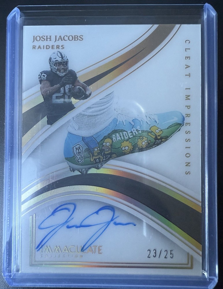 2023 Immaculate Josh Jacobs Auto /25 Clear Impression Raiders Packers