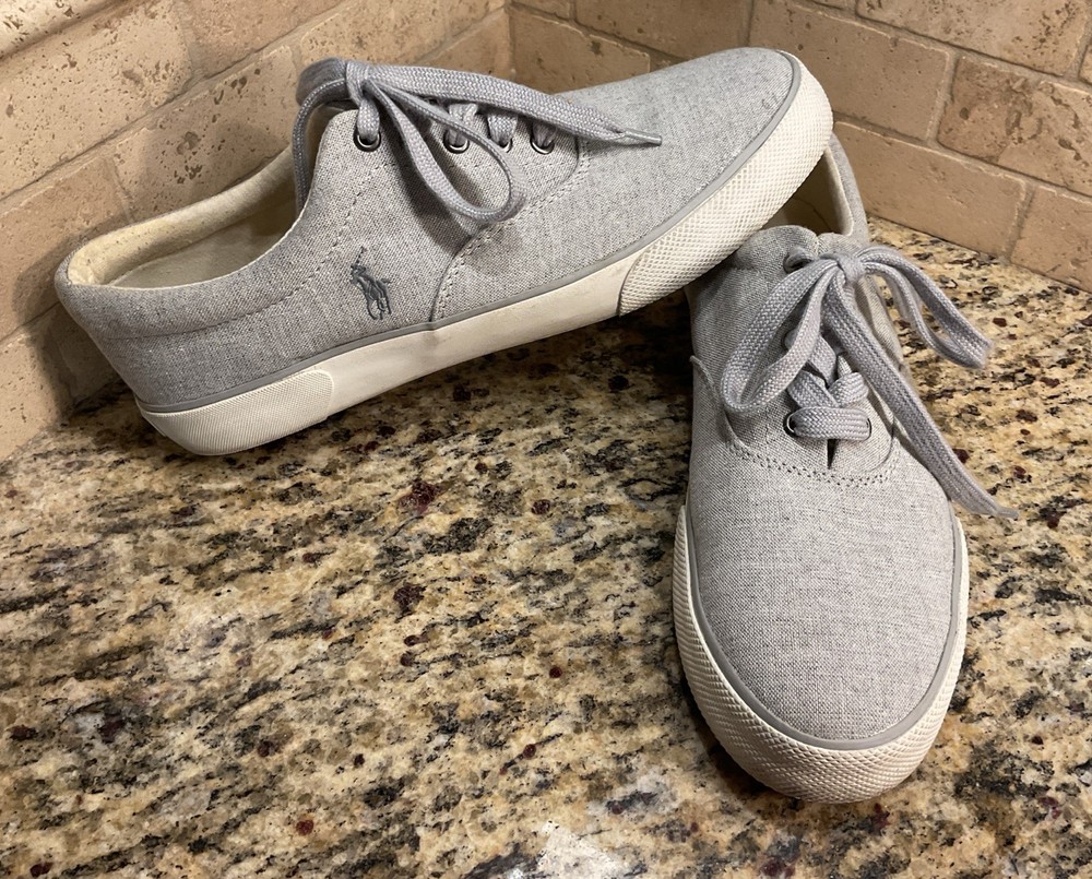 Polo Ralph Lauren Forestmont II LIGHT GRAY Sneakers Canvas Shoes Mens Size 11D