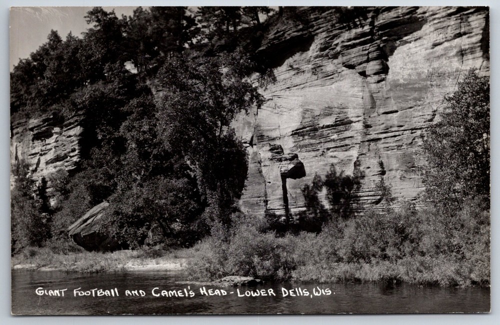 RPPC~Giant Football & Camel's Head Lower Wisconsin Dells~Real Photo Postcard