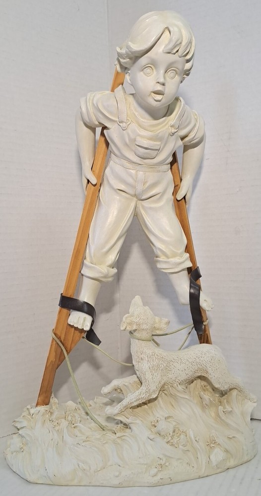 Boy On Stilts Statue Dog 15