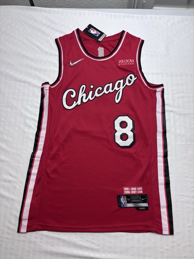 Nike Zach LaVine #8 City Edition Swingman Jersey - Red - Men's Size 50 L/XL NWT
