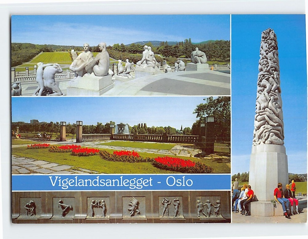 Postcard Vigeland Sculpture Park Oslo Norway