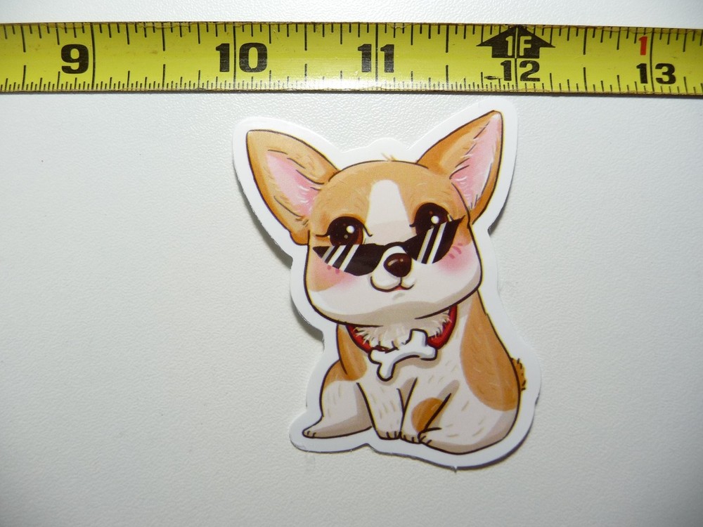 Corgi Sunglasses Bone Collar Decal Sticker for Dogs - Cute Funny Pet Accessory