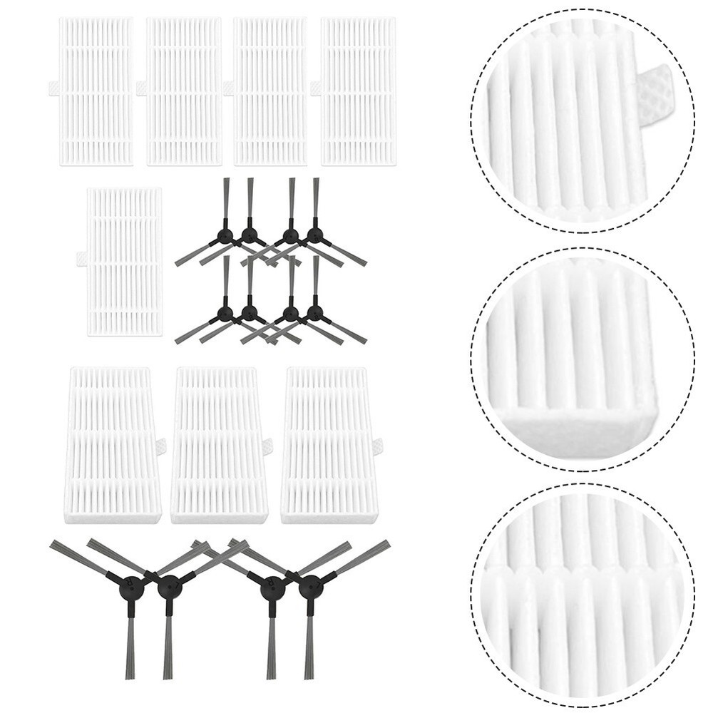 8 Side Brushes and 5 Filters Compatible with For Cecotec 999 For XTreme
