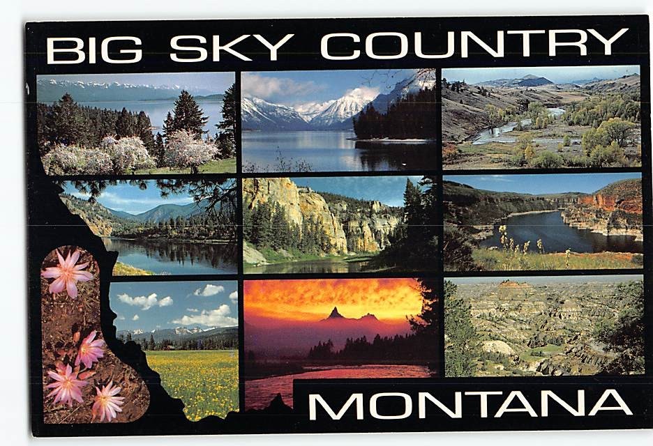 Postcard Big Sky Country Montana USA`