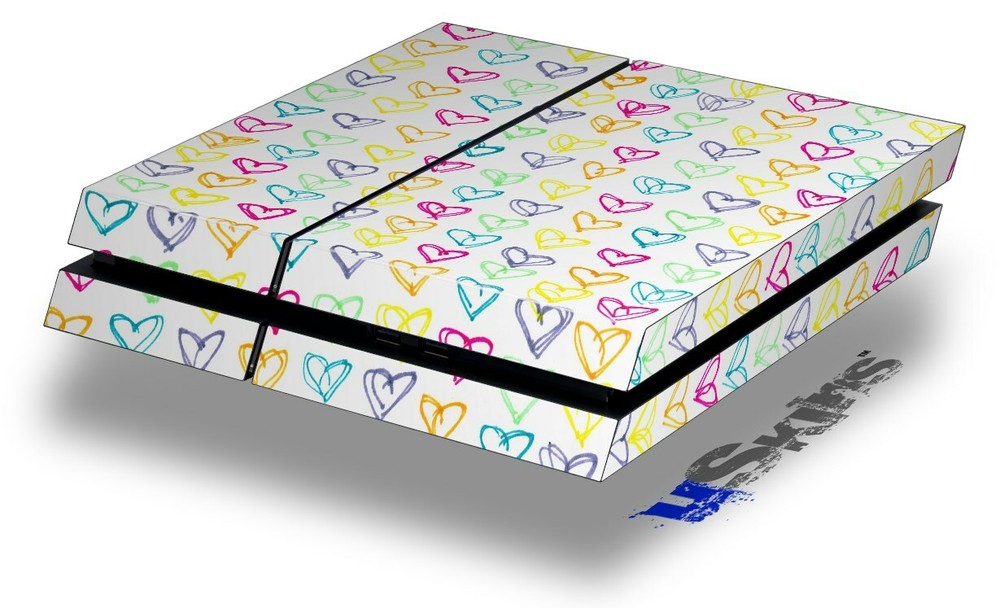 Skin for original PS4 Gaming Console Kearas Hearts White