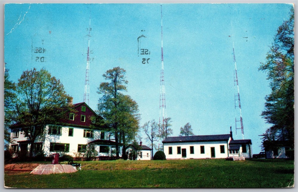 Staten Island NY WBBR Radio Transmitter Watchtower Chrome Postcard PM 1953