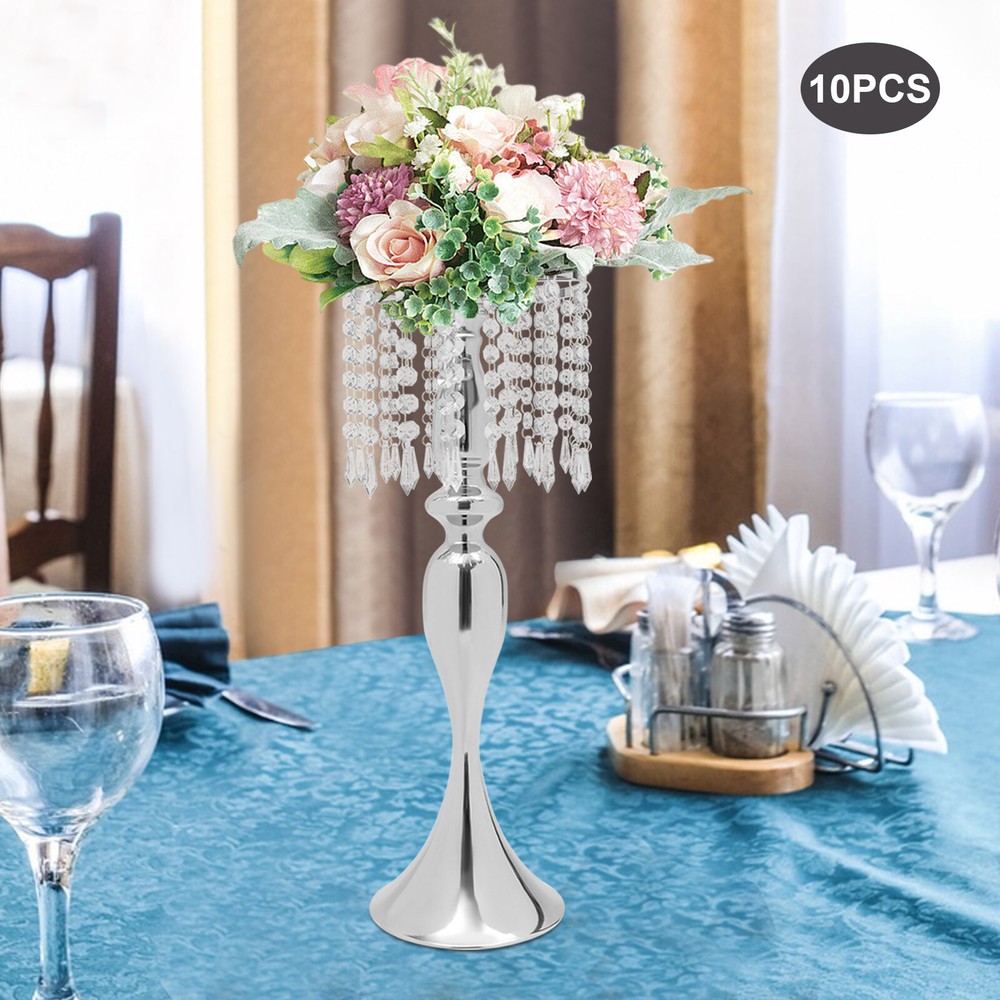 10Pcs Crystal Wedding Vases for Banquet Party Decor USA