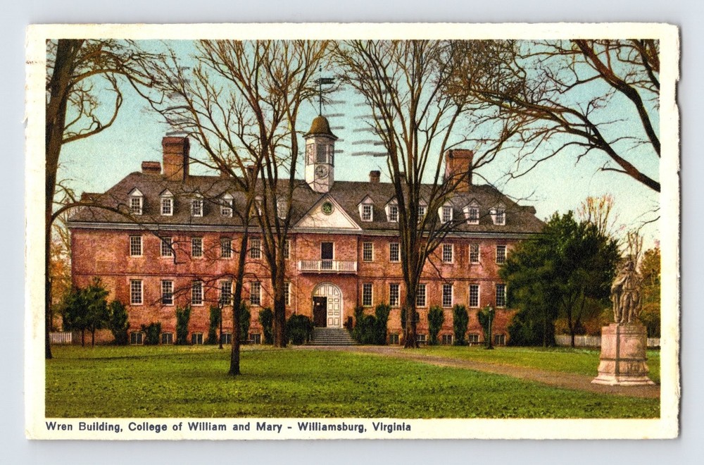 Vintage Wren Building College William Mary Williamsburg VA Postcard