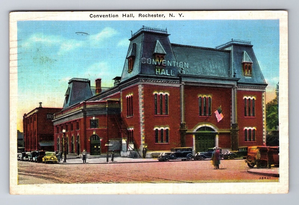 Rochester NY-New York, Convention Hall, Antique Vintage c1936 Souvenir Postcard