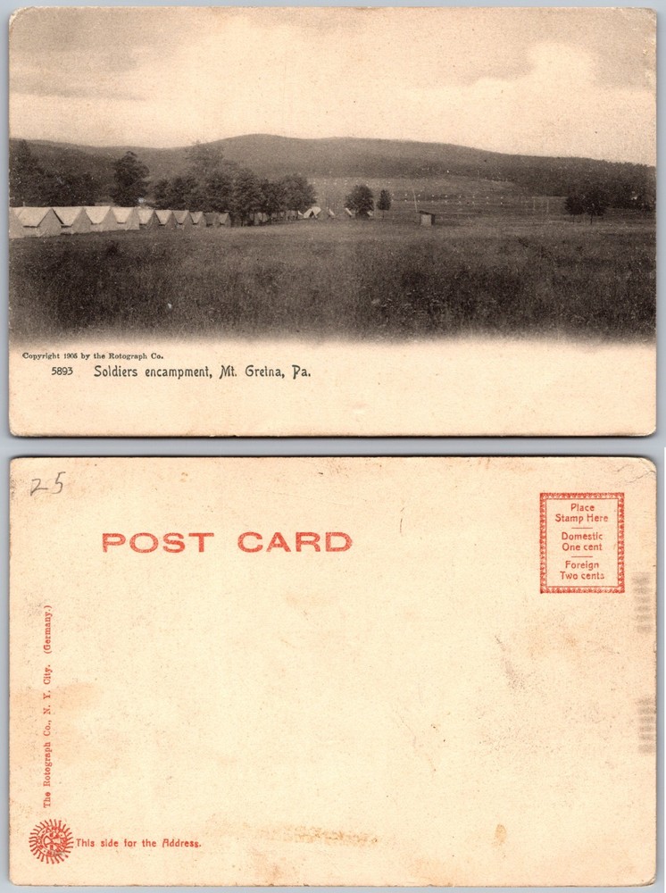 Soldiers Encampment Mount Gretna PA Postcard