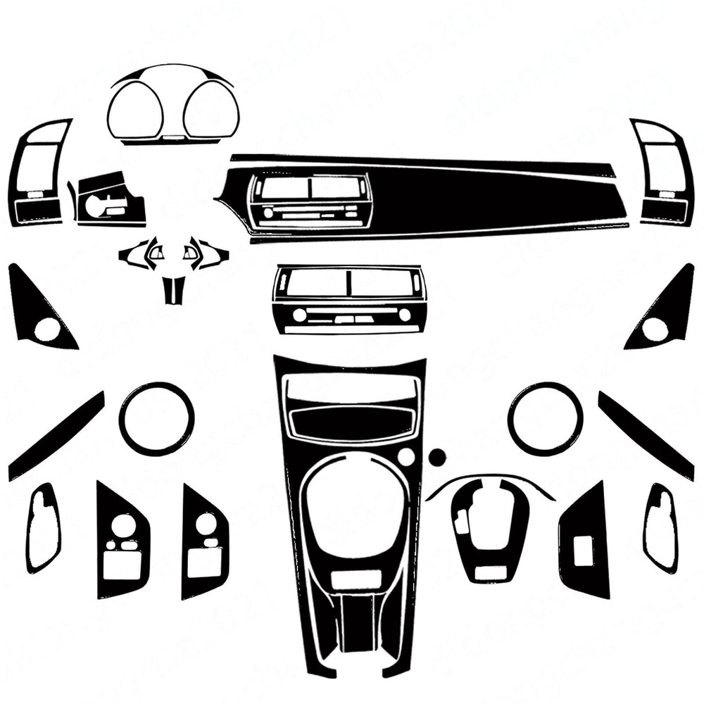 61Pcs Glossy Piano Black Kits Whole Interior Trim Cover For BMW Z4 E85 2003-2008