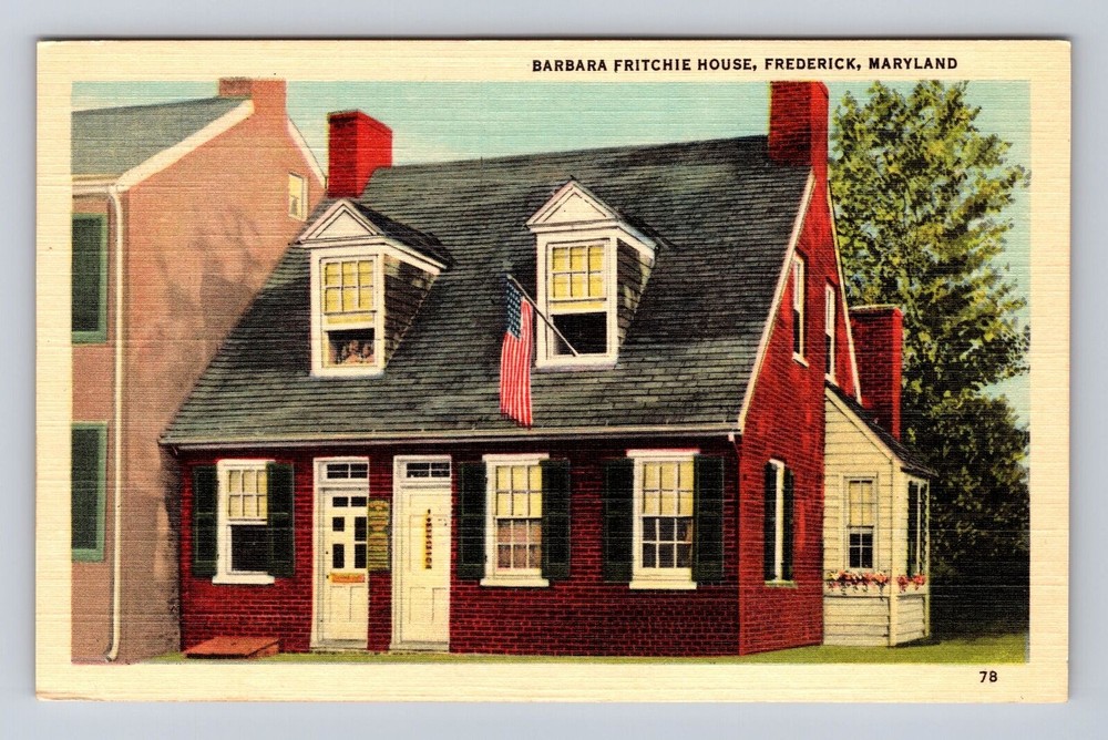 Frederick MD-Maryland, Historic Barbara Fritchie House, Vintage Postcard