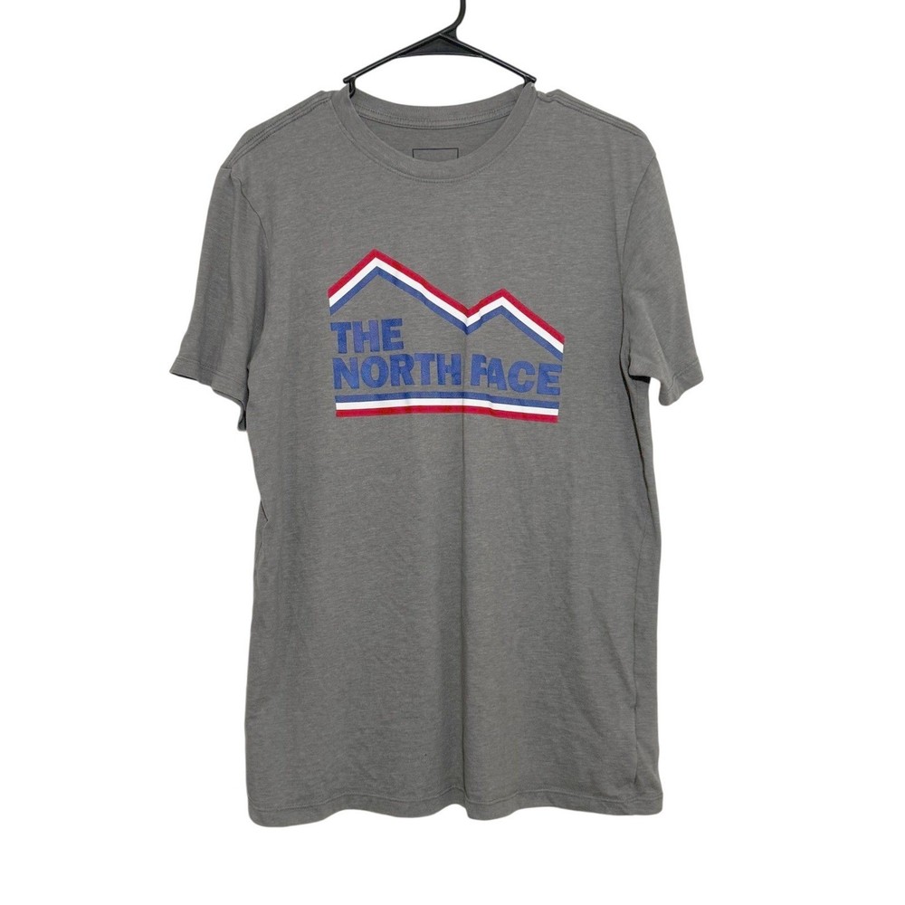 The North Face Mens Graphic Tee Shirt Charcoal Grey Mountain Logo Size M