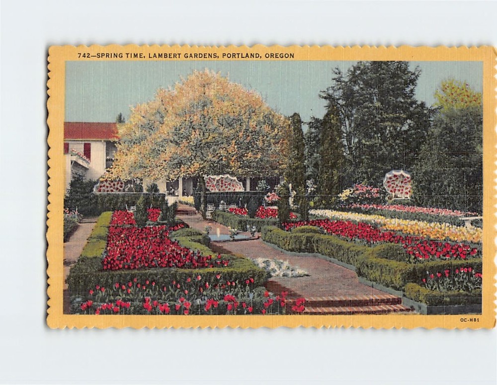 Postcard Spring Time Lambert Gardens Portland Oregon USA