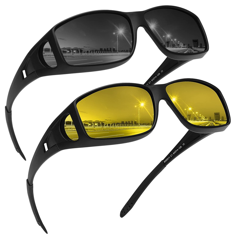 Fit Over Glasses Sunglasses for Men Women,Wrap Around Sunglasses Polarized UV...