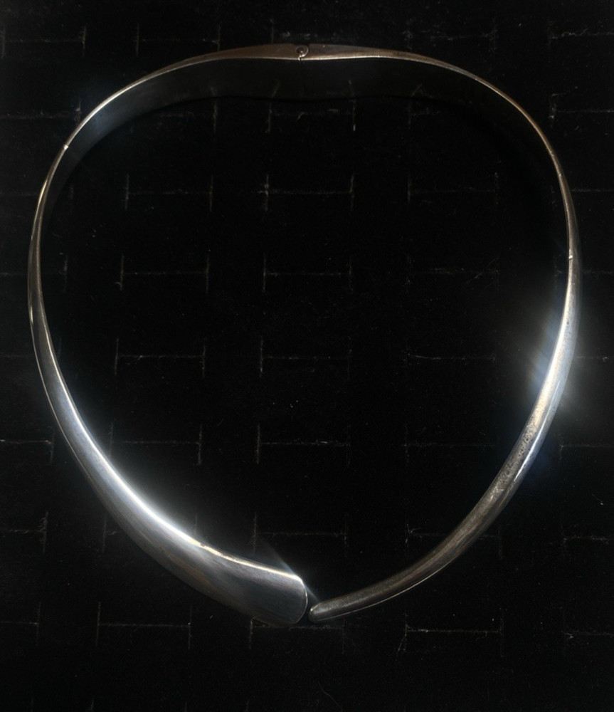 Taxco Mexico 925 Sterling Silver Modernist Collar Necklace 17