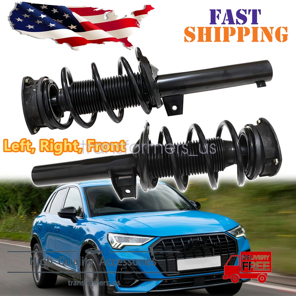 2X Front LH RH Shock Struts Assys For VW Tiguan 2018-2023 Audi Q3 2019-2023 2.0L