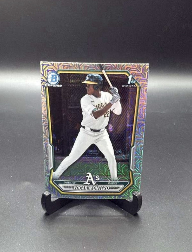 2026 Bowman Chrome Edgar Montero 1st Bowman Mojo Refractor Athletics