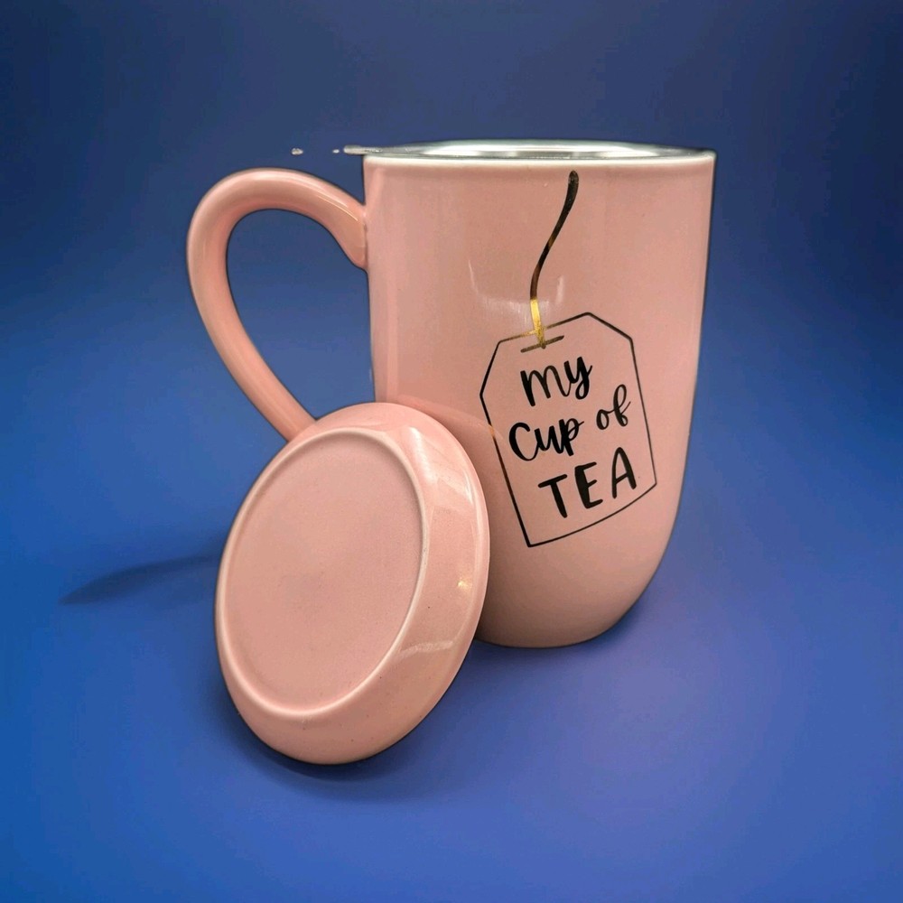 My Cup Of Tea Mug With Infuser And Lid Pink
