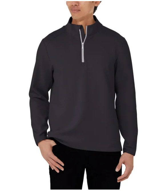Kirkland Signature Men's Half Zip Long Sleeve Sweater Black Size M