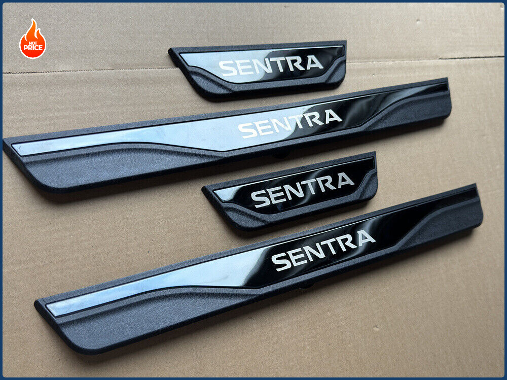 4PCS Black Car Door Scuff Sill Cover Panel Step Protector For Sentra Accessories
