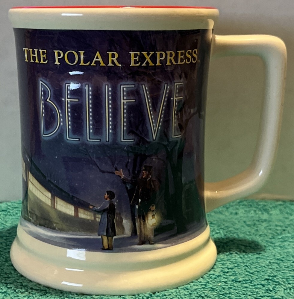 WARNER BROS THE POLAR EXPRESS BELIEVE 3D RAISED CERAMIC Train Mug