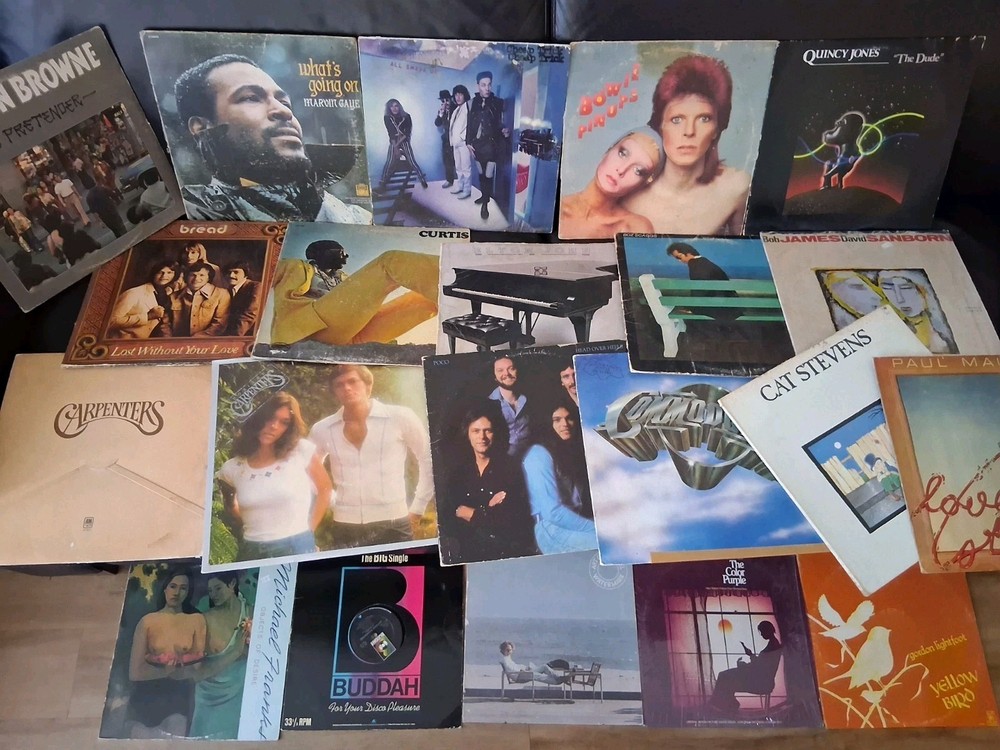 21 Rock & Soul  Bundle Lot David Bowie Cheap Trick Marvin Gaye Vinyl Records Lp