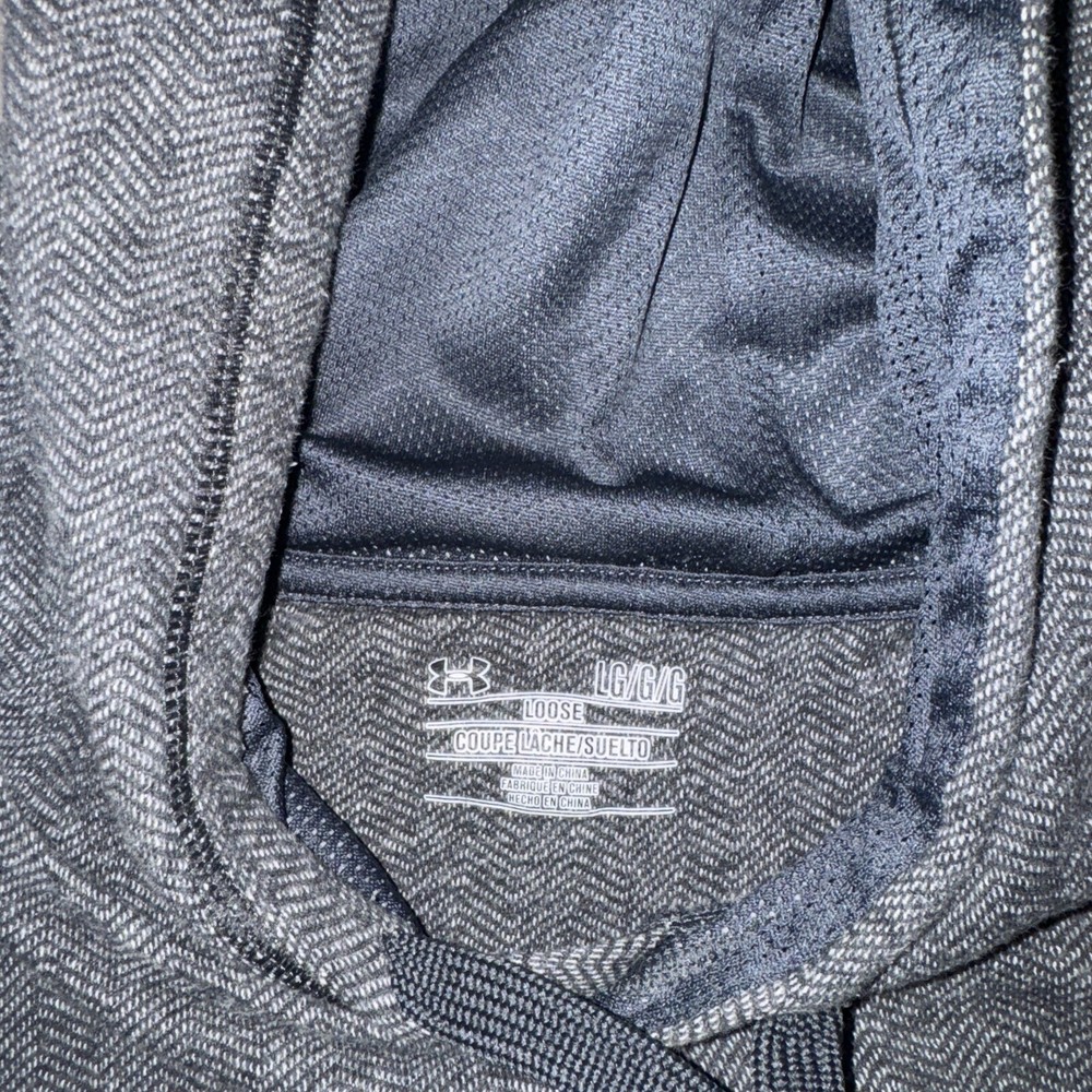 Under Armour Fleece Men’s Large Black/Gray Logo  Hoodie