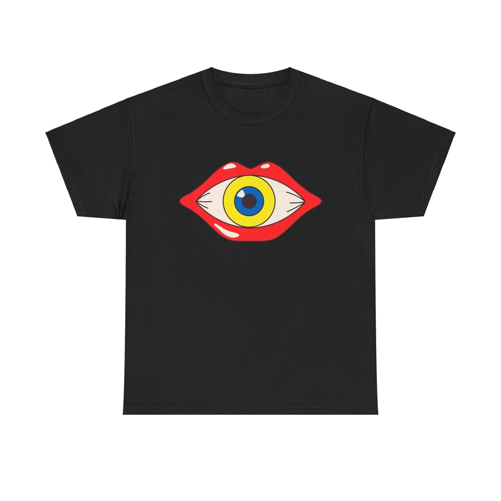 Lip Service T-Shirt - surreal eye optical illusion trippy weird cool retro art