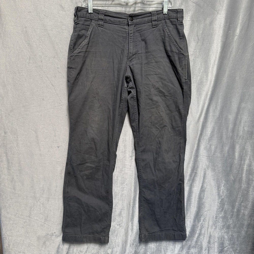 Carhartt Pants Mens 32x30 Gray Rugged Flex Relaxed Fit Canvas Work Utility Pants