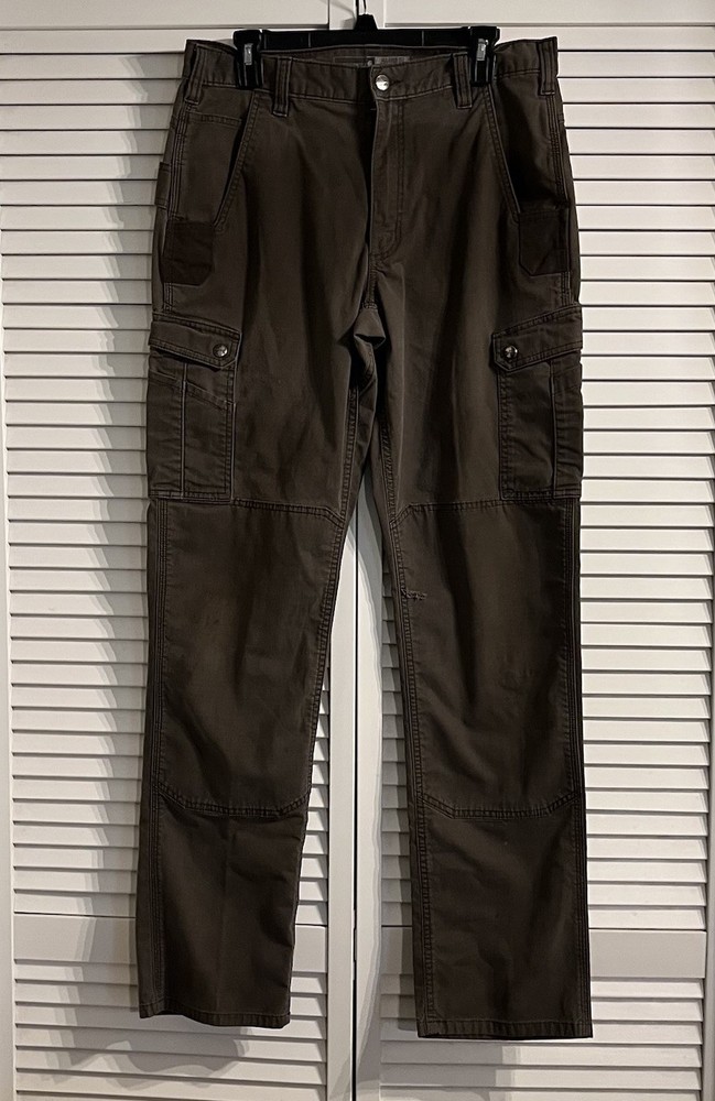 Carhartt BN5461-M 33x36 Dark Brown Double Knee Relaxed Fit Rugged Flex Pants