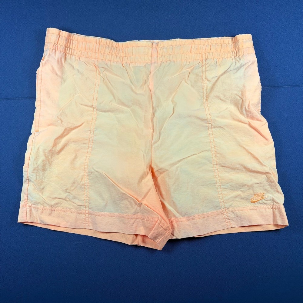 Nike Vintage 90s Cross Training Orange Nylon Lined Athletic Shorts Size Medium