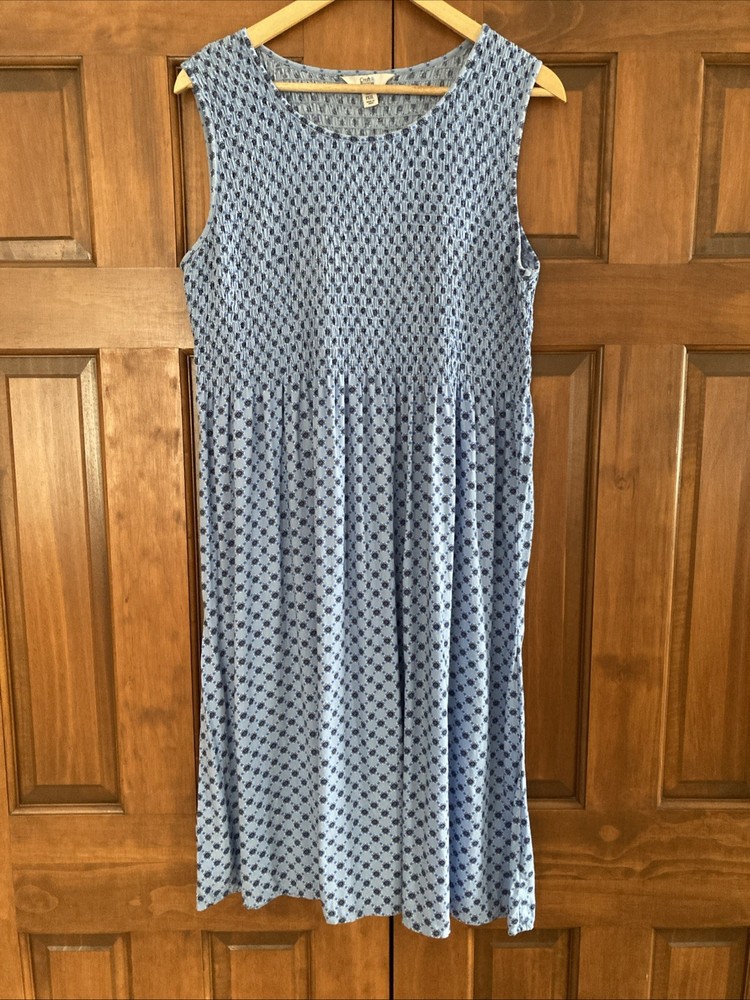 Croft & Barrow Blue Floral Smocked Midi Sundress Women’s Size XXL Petite