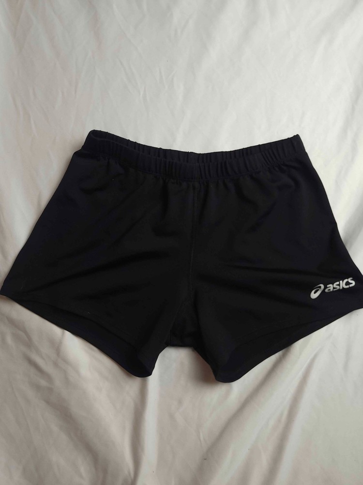 Asics Running Volleyball Shorts Womens Medium Black Sporty Gorpcore Athletic