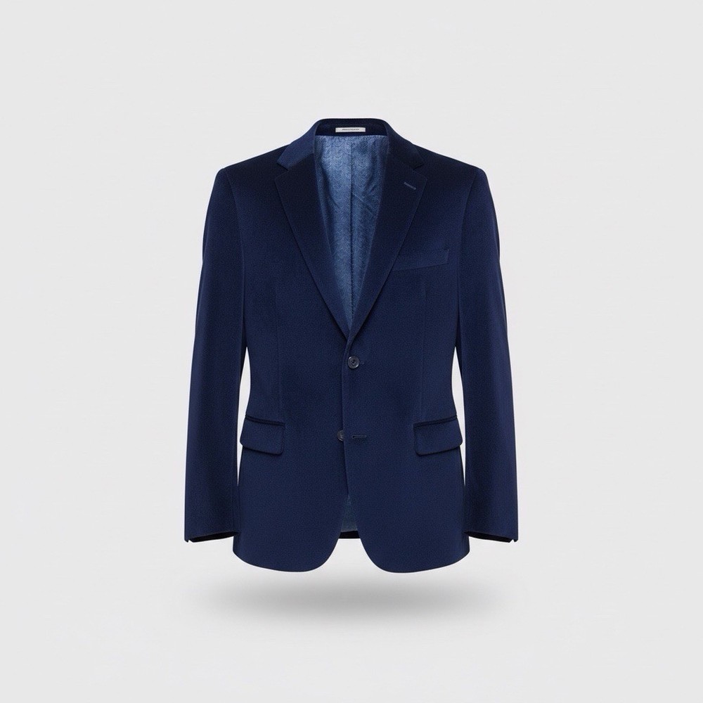 Alfana Men’s Slim Fit Navy Velvet Sport Coat Jacket Blazer