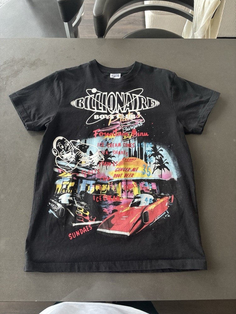 Billionaire Boys Club Graphic Print Black Cotton Crew Neck T-Shirt Size M